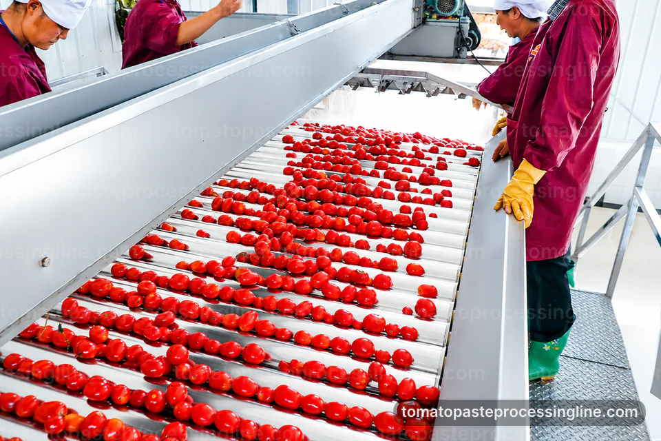 industrial tomato paste processing line, installation and maintenance: tomato break and refiner section operating stage