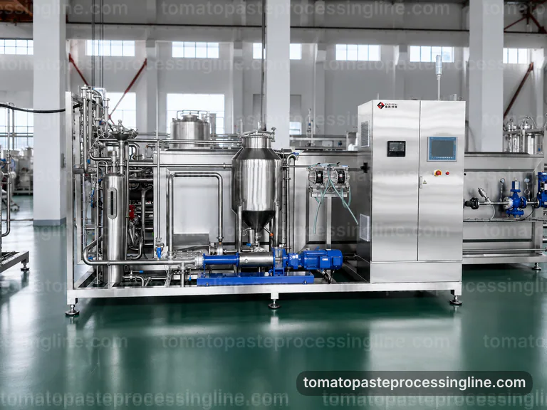 Industrial Tomato Paste Processing Line: Proposal Requirements Interface industrial tomato paste processing line, proposal requirements: tomato break and refiner section connection view