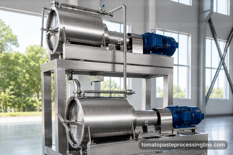 Industrial Tomato Paste Processing Line: Proposal Requirements Operating Stage industrial tomato paste processing line, proposal requirements: pulp refinement with skin and seed removal section operating stage